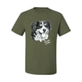 thumbnail image 2 of Border Collie Dog Lover Pet Owner Animal Lover Graphic T-Shirt, Military Green, Large, 2 of 4