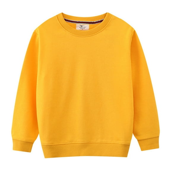 Toddler Baby Boys Girls Long Sleeve Solid Shirt Tops Kids Fall Winter Clothes Yellow 18 Months-24 Months