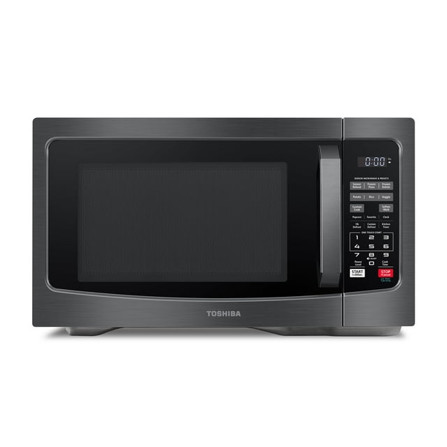 Toshiba em131 a5 C-bs Horno de microondas, 1.1 pies cúbicos, color negro acero inoxidable, Estándar, Acero inoxidable negro, 1