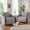 Chenille-Light Gray, variant on DREAMSIDEA High Back Swivel Chair with Wooden Arms, Square Back Modern Swivel Accent Chair for Living Room&Office,Upholstered Chenille Fabric Swivel Lounge Chair(Light Brown, Set of 1)