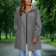 thumbnail image 5 of yardsong Women's Rain Jackets Packable Lightweight Waterproof Raincoat Long Trench Coats with Pockets Fashion Hiking Travel Windbreaker Gray,XXL, 5 of 9