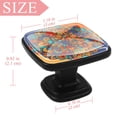 thumbnail image 4 of 4 Pcs Square Cabinet Handle Cupboard Knob Drawer Pulls Handle Abstract Mandala Drawer Knobs with Screws Furniture Decoration, 4 of 7