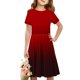 thumbnail image 3 of Odeerbi Niñas Verano A-Line Vestido Gradiente Swing Vestido Niños Manga Corta Stretchy Dress, 3 of 7