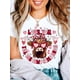 thumbnail image 1 of Women'S Highland Cow Valentine'S Print T-Shirt, "Love You Until The Cows Come Home" Crew Neck, Casual Summer Knit Fabric Top with Medium Stretch, 100% Cotton, Geometric Pattern - 190g/m², 1 of 7