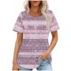 thumbnail image 1 of Camisetas de Manga Corta de Verano para las Mujeres Impresas con Cuello Redondo, Poliéster Ligero Top de Verano Casual, 1 of 5