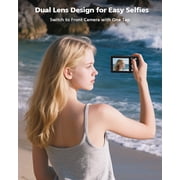 64MP Digital Camera, 4K Autofocus Compact Camera with LED Flash, 16X Zoom, IPS Screen, 256GB TF Card Support, Easy-to-Use for Kids, Teens & Adults(Black)