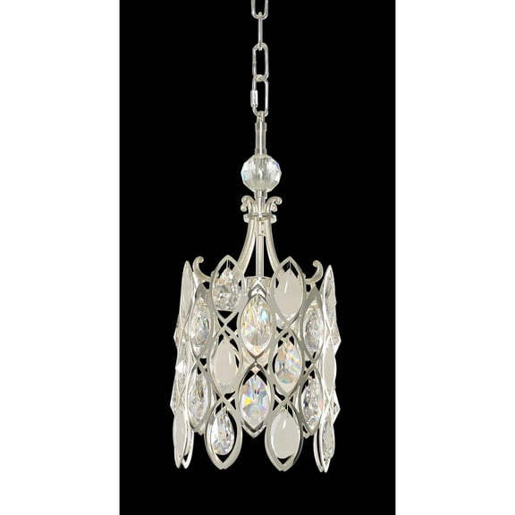 028750-017-FR001-Allegri Lighting-Prive - One Light Mini Pendant Two Tone Silver Finish with Firenze Clear Crystal