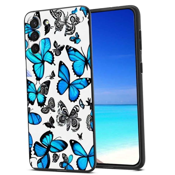 Butterflies Phone Case, Degined for Samsung Galaxy S22 Case Men Women, Flexible Silicone Shockproof Case for Samsung Galaxy S22