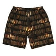 thumbnail image 4 of Bixox Men's Bookshelves printing Casual Classic Fit Short Summer Beach Shorts, 4 of 6