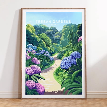 Trebah Gardens Cornwall Tropical Garden Wall Art, Unframed Paper Print Size 8x12