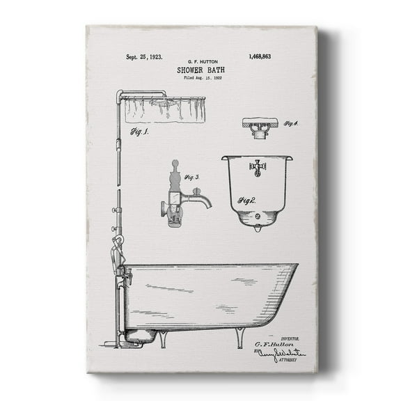 Vintage Bath I Premium Gallery Wrapped Canvas - Ready to Hang