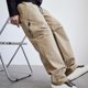 thumbnail image 4 of Pantalones largos para hombre, moda informal, color liso, con bolsillos, rectos, elásticos, de tubo, blusa y pantalón de poliéster., 4 of 5