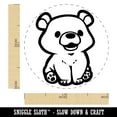 thumbnail image 2 of Cute Baby Bear Cub Sitting Self-Inking Rubber Stamp Ink Stamper - Orange Ink - Medium 1 Inch, 2 of 7