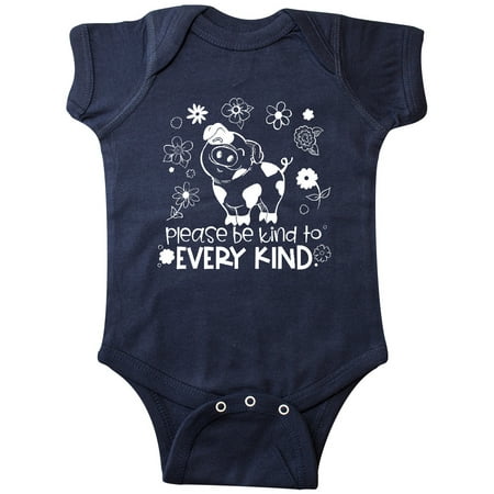 

Inktastic Please Be Kind to Every Kind Cute Pig and Flowers Gift Baby Boy or Baby Girl Bodysuit
