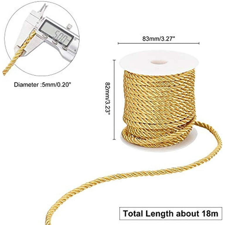 5mm Decorative Twisted Cord 3-Ply Polyester Cord Rope String