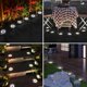 thumbnail image 5 of Juego de 4 luces solares para jardín, 8 luces LED de suelo, IP44 a prueba de agua, alimentadas por energía solar, luces de paisaje para exteriores para caminos de jardín, luz diurna, 5 of 5