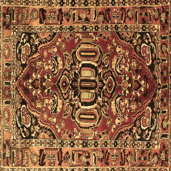 Ahgly Company Indoor Square Persian Brown Traditional Area Rugs, 6' Square