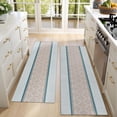 thumbnail image 4 of Kitchen Rugs Sets Of 2,Blue Geometric Striped Pattern Anti Fatigue Kitchen Mat Rugs Non Slip Washable,Decorative Kitchen Floor Mats for Kitchen,Sink,Laundry,17"X47", 4 of 5