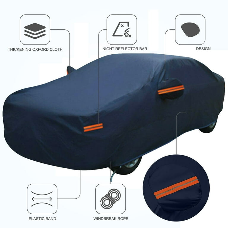 JLLOM Car Cover Heavy Duty Waterproof Full Car Cover All Weather Protection Outdoor Indoor Use UV Dustproof for Auto SUV Sedan