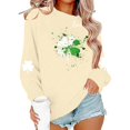 thumbnail image 6 of Mifsaly Womens St Patricks Day Sweatshirt Shamrock Graphic Long Sleeve Shirts Crewneck Heart Print Loose Dressy Casual Blouse Irish Festival Green Outfits L, 6 of 7