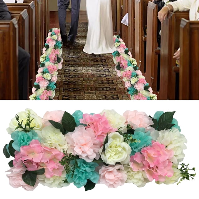 Decoración de pared, de boda, flores, panel artificiales, telón de fondo para ramo de guardería, habitación de bebé, decoración Azul rosado Colco Paneles de pared de flores