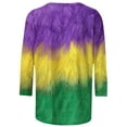 thumbnail image 4 of Fartey Mardi Gras Shirt Women 3/4 Sleeve Crew Neck Tunic Tops Funny Graphic Tshirts Loose Fit Casual Shirts Plus Size Carnival Party Blouses Yellow S-5XL, 4 of 7