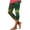 Green, variant on qelini American Flag Leggings for Women Plus Size Summer Capris Pants Elastic Waist Print Ankle Pants Daily Wear