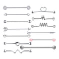 thumbnail image 1 of Barra De Curva Recta De Acero Inoxidable Quirúrgica Corporal Barra Industrial Sunnimix Aretes de acero inoxidable, 1 of 8