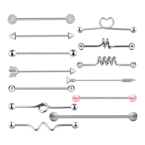 Barra De Curva Recta De Acero Inoxidable Quirúrgica Corporal Barra Industrial Sunnimix Aretes de acero inoxidable
