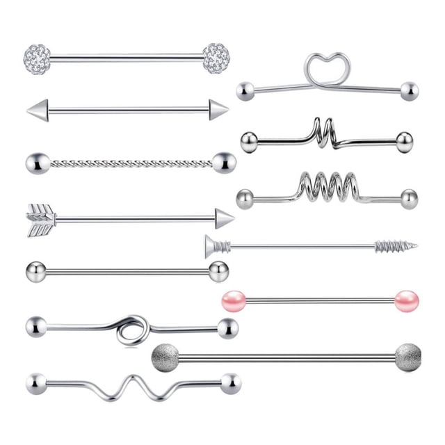 Barra De Curva Recta De Acero Inoxidable Quirúrgica Corporal Barra Industrial Sunnimix Aretes de acero inoxidable