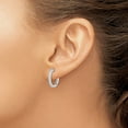 thumbnail image 3 of Auriga Fine Jewelry 925 Sterling Silver Rhodium Diamond Huggie Hoop Earrings for Women, 3 of 6