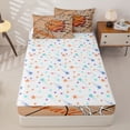 thumbnail image 4 of Castle Fairy Basketball Court Print Zipper Twin Comforter Sets with Fitted Sheet and 2 Pillowcases, Sport Theme Zipper Bedding Set, Orange White Brown,4-Piece, 4 of 6