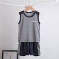 thumbnail image 7 of qucoqpe Boys Girls Mesh Quickly Dry Sports Suit 2PC Outdoor Running Hiking Breathable Football Sports Training Thin Color Blocking Singlet Top Shorts Sportswear 2-Piece Set Kids, 7 of 7