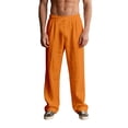 thumbnail image 2 of LEKWK Men's Graphic Print Sweatpants Casual Lounge Joggers Loose Fit Athletic Track Pants Elastic Waist Drawstring Workout Training Everyday Streetwear Bottoms Orange S, 2 of 5