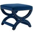 thumbnail image 3 of Modway Expound Upholstered Nailhead Trim Performance Velvet Ottoman in Navy, 3 of 6
