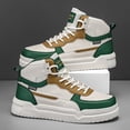 thumbnail image 5 of Men's High-Top Skate Sneakers - Color Block, Comfortable for Outdoor Activities, Running & Rubber Sole - For Men - Suitable  & Hiking - Lace-Up Casual Shoes with Cushioned Sole - Breathable Fabric, 5 of 9