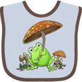 thumbnail image 3 of Inktastic Cute Frog and Mushroom Umbrella Boys or Girls Baby Bib, 3 of 4