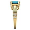 thumbnail image 3 of Solitaire with Accents Engagement Ring for Women - 2.45ct Simulated Turquoise in 14K Yellow Gold Promise Ring, 3 of 6