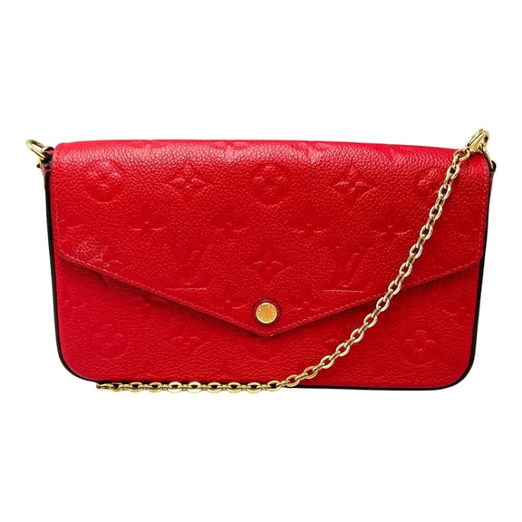 Pre-Owned Louis Vuitton Felicie Pochette Shoulder Bag M63700 Monogram Empreinte Red... (Good)
