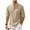 Khaki, variant on Lenago Mens Dress Shirts Solid Color Button Long Sleeve Stand Up Collar Shirt