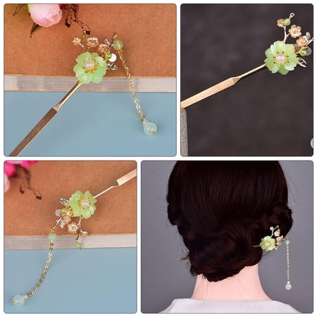 ETEREAUTY Chinese Style Hair Stick with Hair Decoration Vintage Alloy Dangle Tassel 1Pack