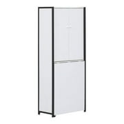 58.25 in. Tall Multipurpose Armoire with Folding Top for Craft, Sewing & Office or Home, Charcoal & White