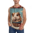 thumbnail image 1 of Fotbe Hot Air Balloon Guinea Pig Men's Camiseta sin Mangas Estampada para Hombres, Playera Casual para Gimnasio, Entrenamiento, Playa-Large, 1 of 7