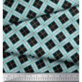 thumbnail image 3 of Soimoi Rayon Crepe Fabric Diagonal Check Printed Fabric 1 Yard 46 Inch Wide, 3 of 3