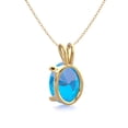 thumbnail image 5 of SuperJeweler 1 1/2 Carat Oval Shape Blue Topaz Necklace in 14K Yellow Gold Over Sterling Silver, 18 inches for Women, 5 of 5