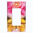 thumbnail image 5 of Metal Light Switch Plate Outlet Cover Pink Rose Flower Butterfly ROS003, 5 of 13