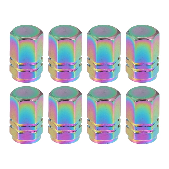 Tapas de vástago de válvula de neumático universal, tapas de vástago de válvula para coche, SUV, bicicleta, camiones, motocicletas, 17 mm, aleación de aluminio, multicolor, 8 piezas
