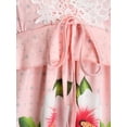 thumbnail image 3 of Más el tamaño de los encajes de ganchillo de la impresión floral del entrecruzamiento Tank Top Rosegal Camisetas sin mangas de talla grande, 3 of 5