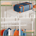 thumbnail image 3 of EnHomee Clothes Rack,4 Hanging Rods & 7 Wire Shelves,Heavy Duty Adjustable Metal Garment Rack 77"H,750 LBS Closet Organizer，White, 3 of 8