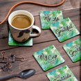 thumbnail image 3 of Inkdotpot Set of 6 Drink Coasters Easy Clean 4-inch SquareCoastersCork Base-Reusable- Quotes, 3 of 8